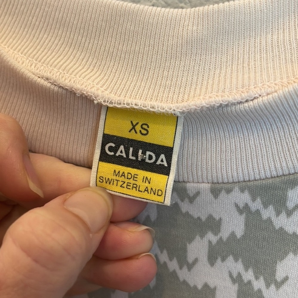 Calida Switzerland Houndstooth Long Sleeve Lounge Dress Size X-Small - Picture 4 of 8